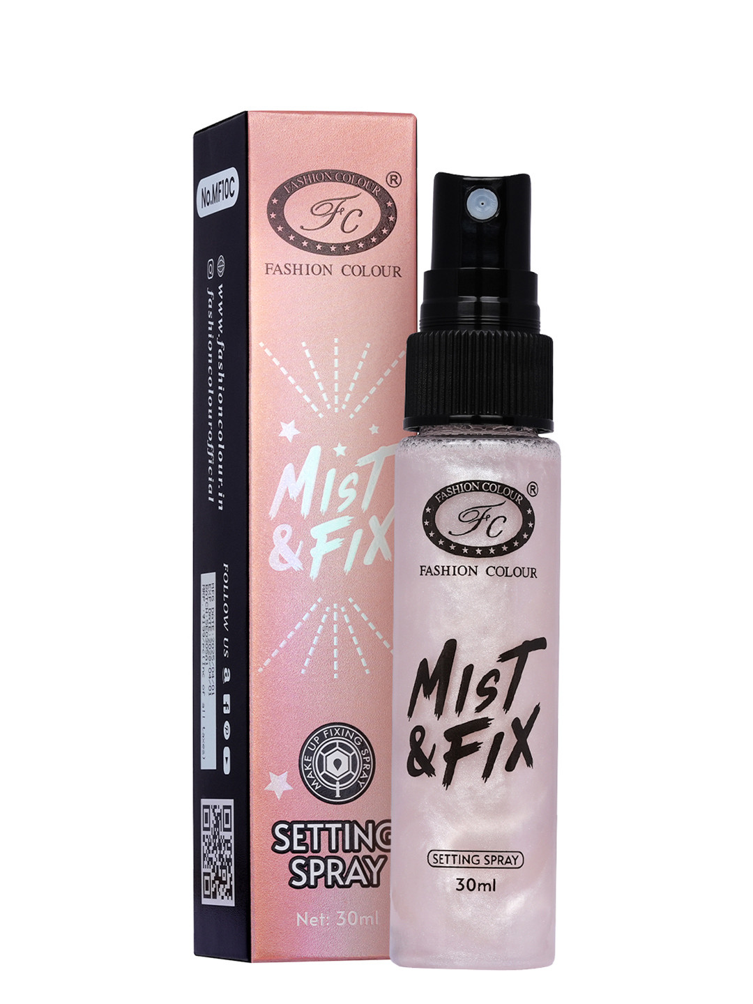 Fashion Colour Mist & Fix Setting Spray For Long Lasting Makeup - 30 ml - Pink-MF10C