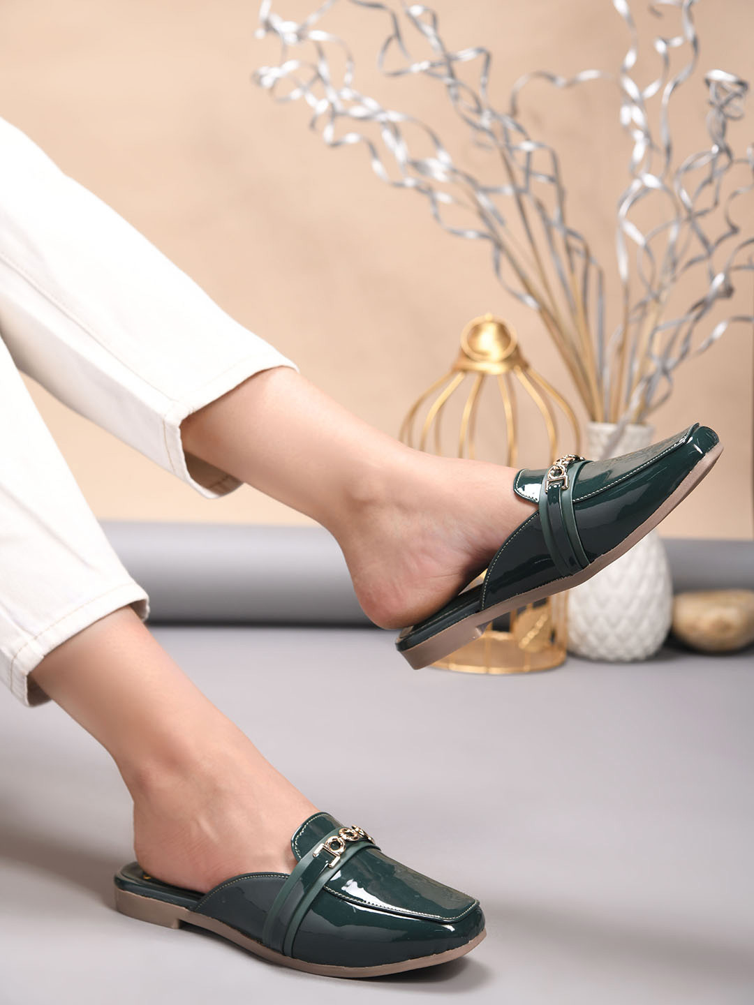 JM Looks Women Platform Mules Sandals Stylish Comfortable for Casual & Party Wear