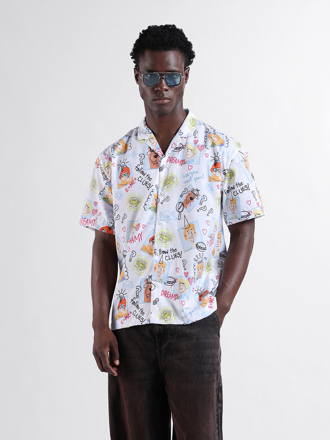 The Indian Garage Co Men Relaxed Fit Scooby-Doo Printed Street Wear Shirt
