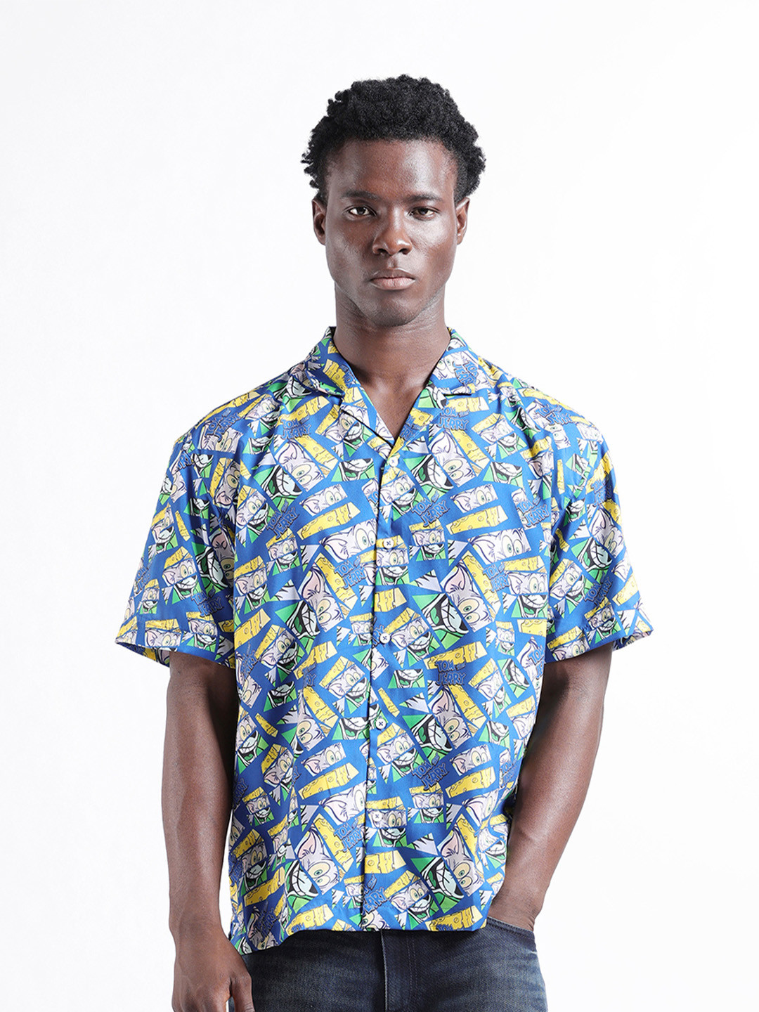 The Indian Garage Co Men Relaxed Fit Tom & Jerry Printed Street Wear Shirt