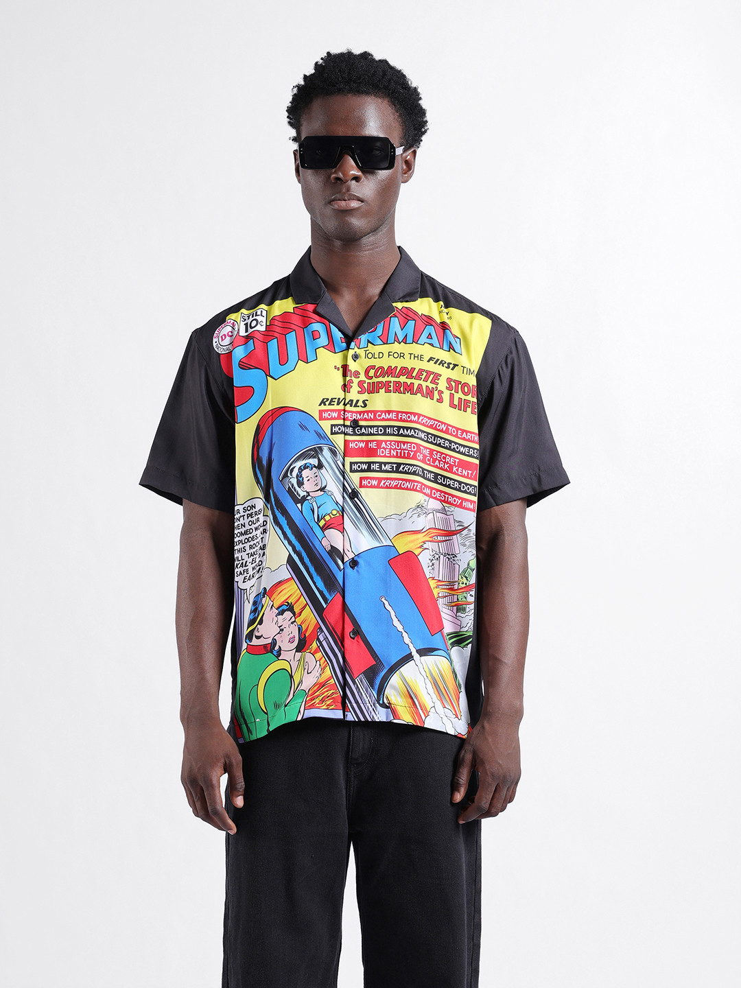 The Indian Garage Co Men Relaxed Fit Superman Print Shirt