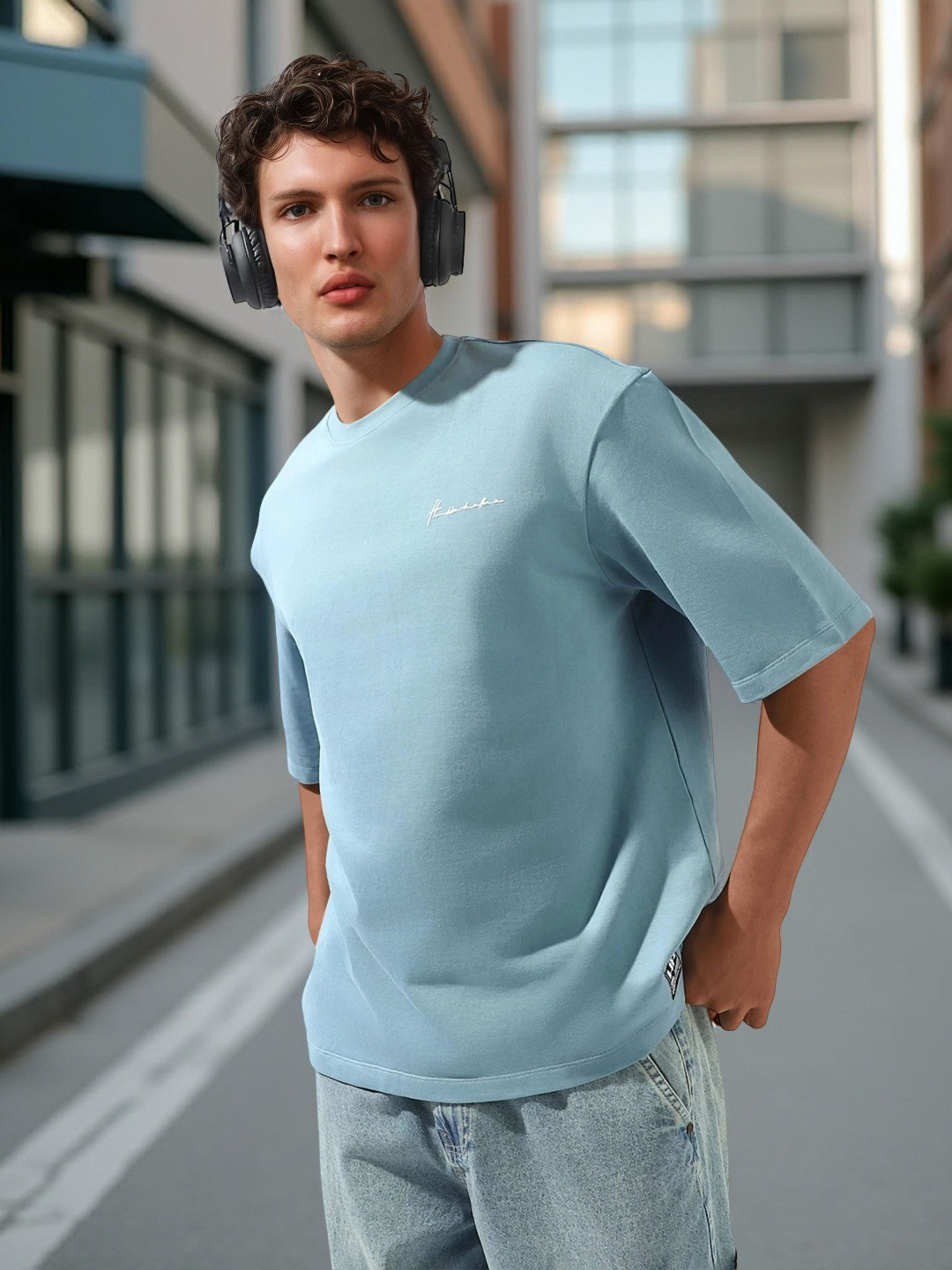 Hubberholme Men Relaxed Fit Updated Basic Short Sleeves Cotton T-Shirt