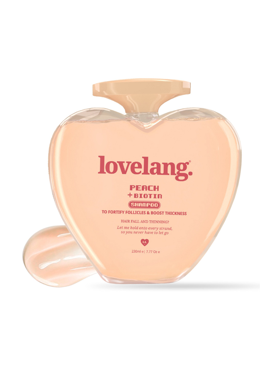 lovelang Peach + Biotin Shampoo For Fall Control & Volume Boost - 230 ml