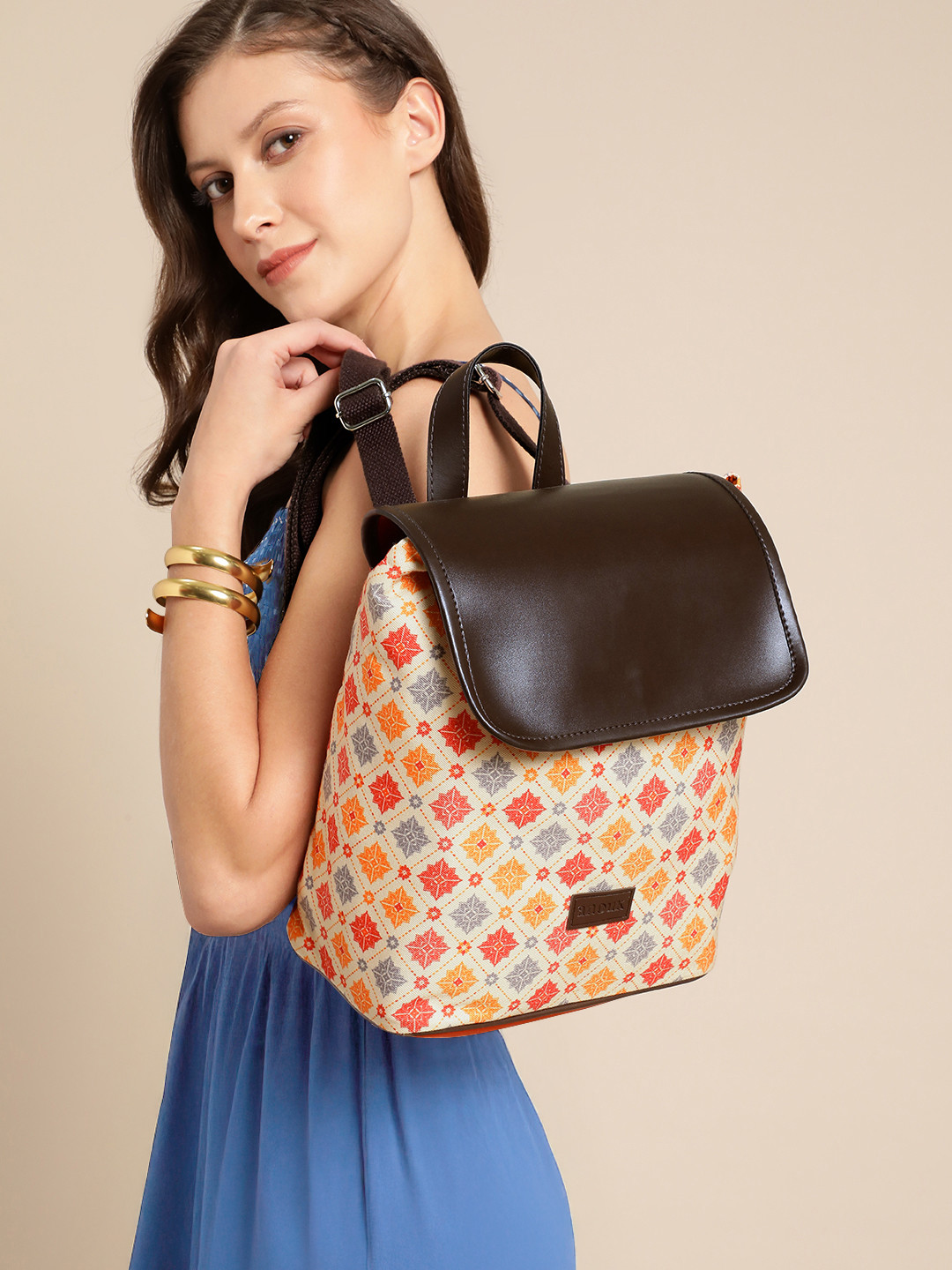 Anouk Women Geometric College Backpack