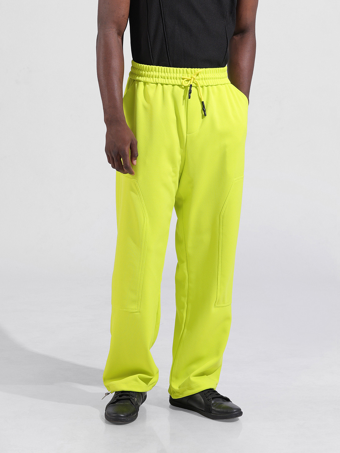 The Indian Garage Co. Men Wide Leg Textured Jogger