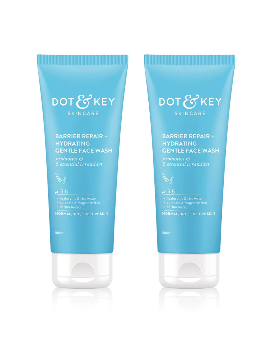 DOT & KEY 2-Pc Barrier Repair Hydrating Face Cream with Ceramides & Hyaluronic - 100g each