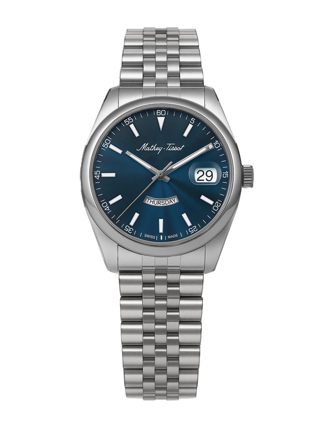Mathey-Tissot Swiss Made Women Mathy Day-Date Quartz Blue Dial Analog Watch D510ABU