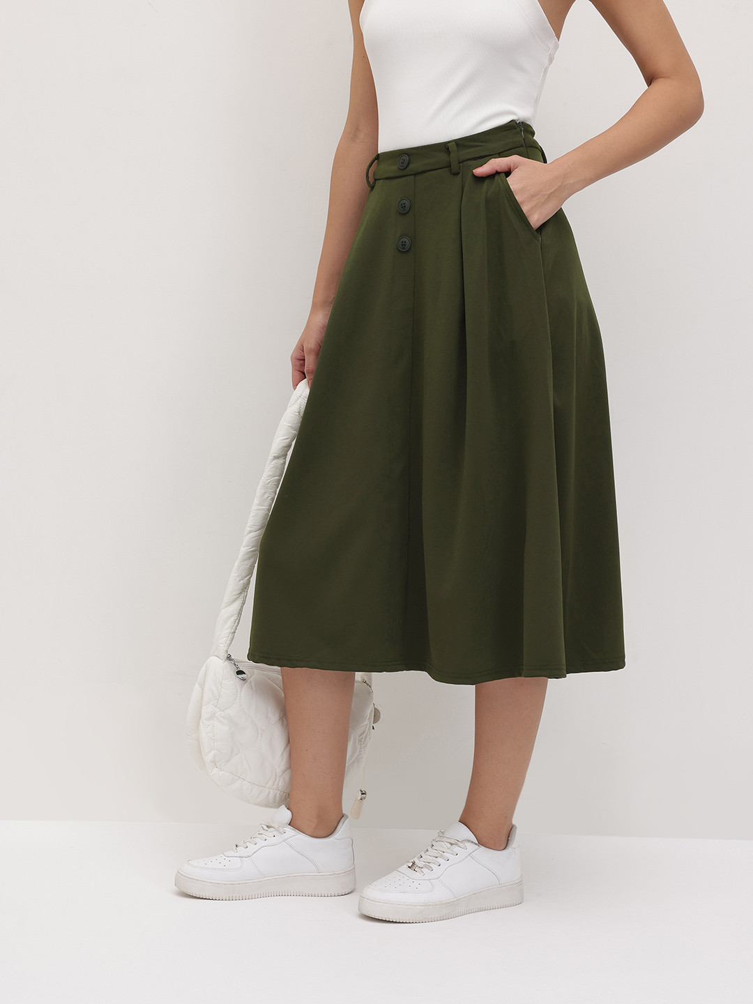 The Roadster Lifestyle Co. Women High-Rise A-Line Skirt