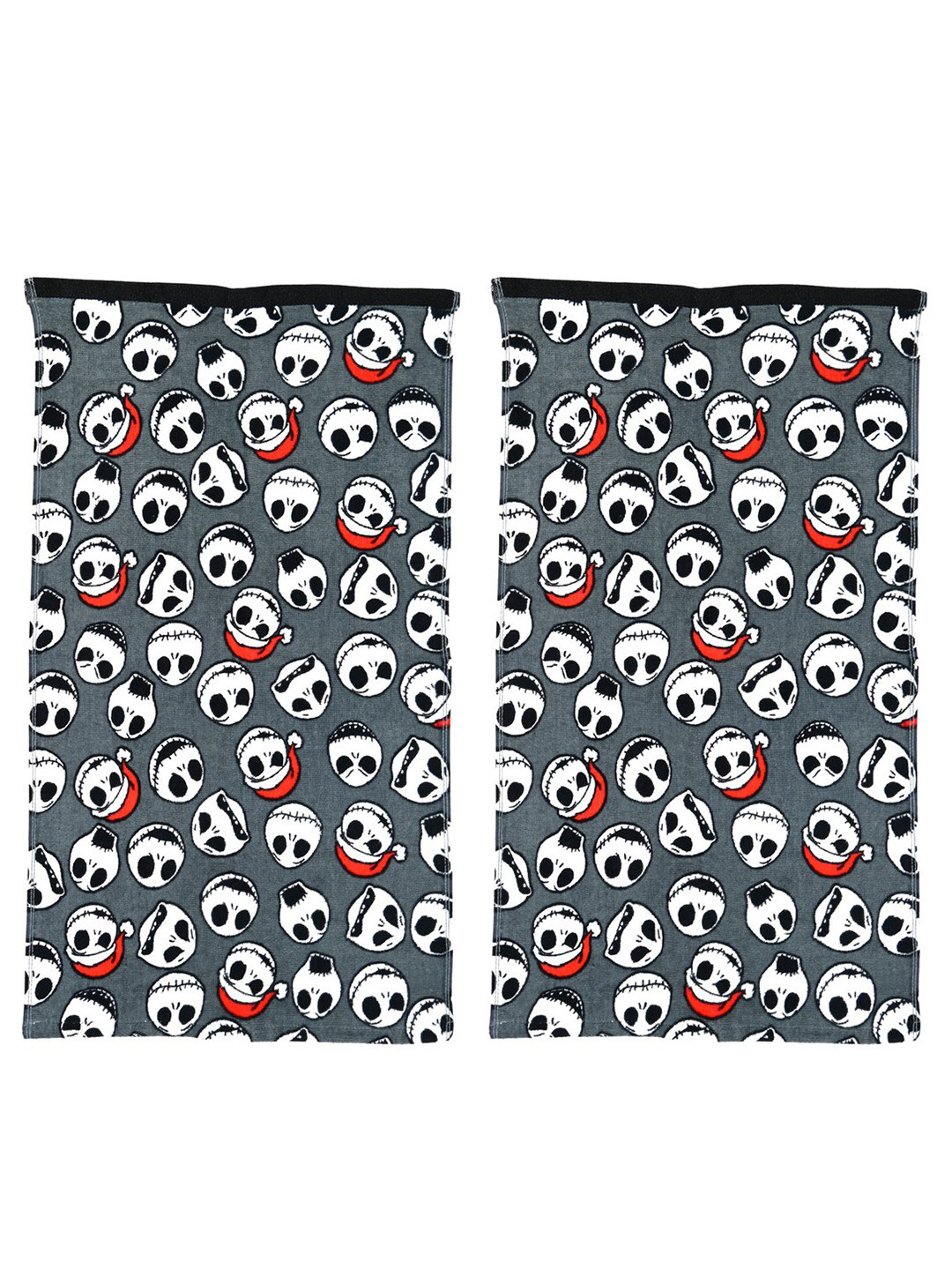 PRAKARTIK Set of 2 Black & Grey Printed Cotton Hand Towel