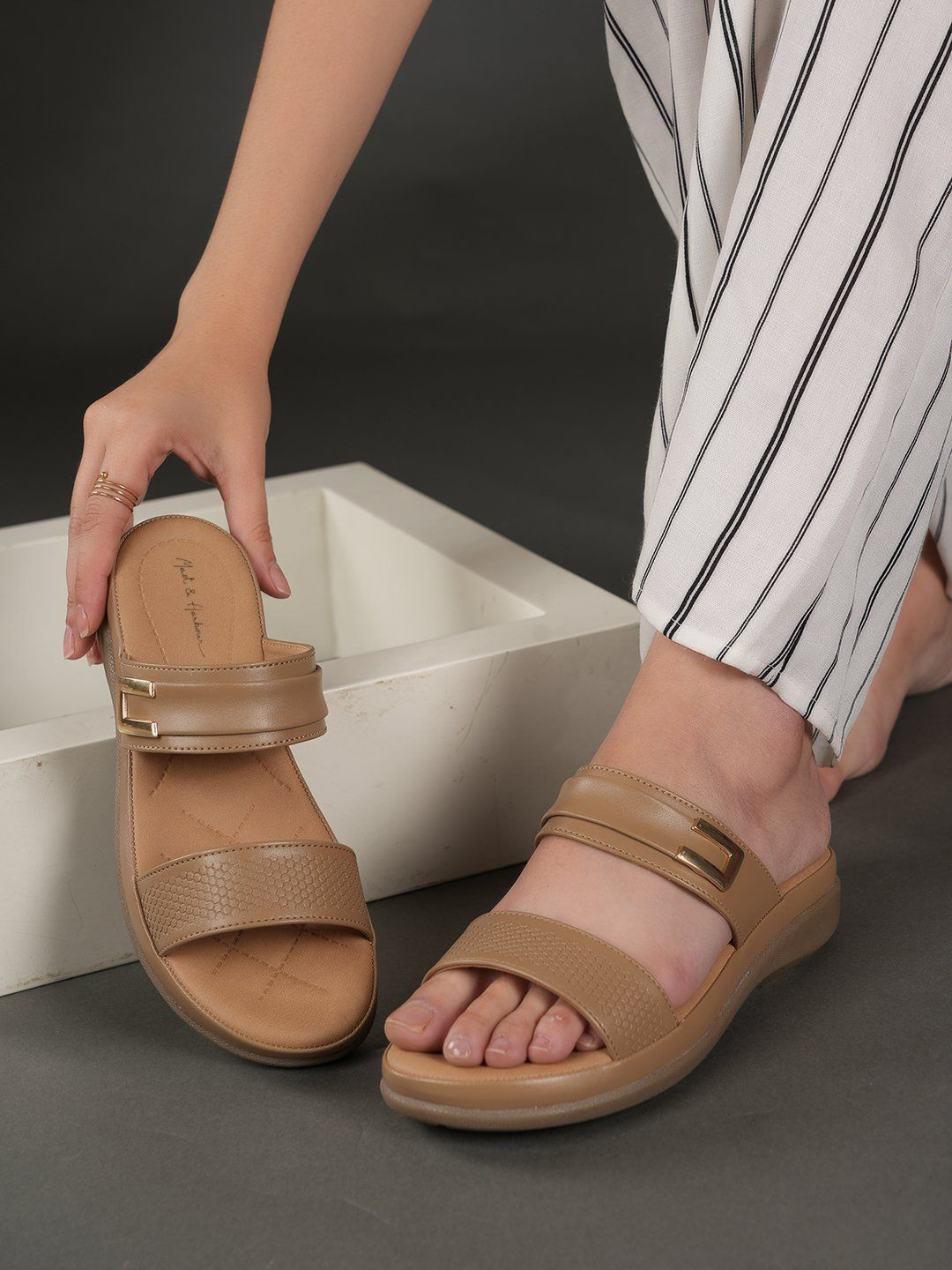Mast & Harbour Women TPR Open Toe Regular Casual Flats