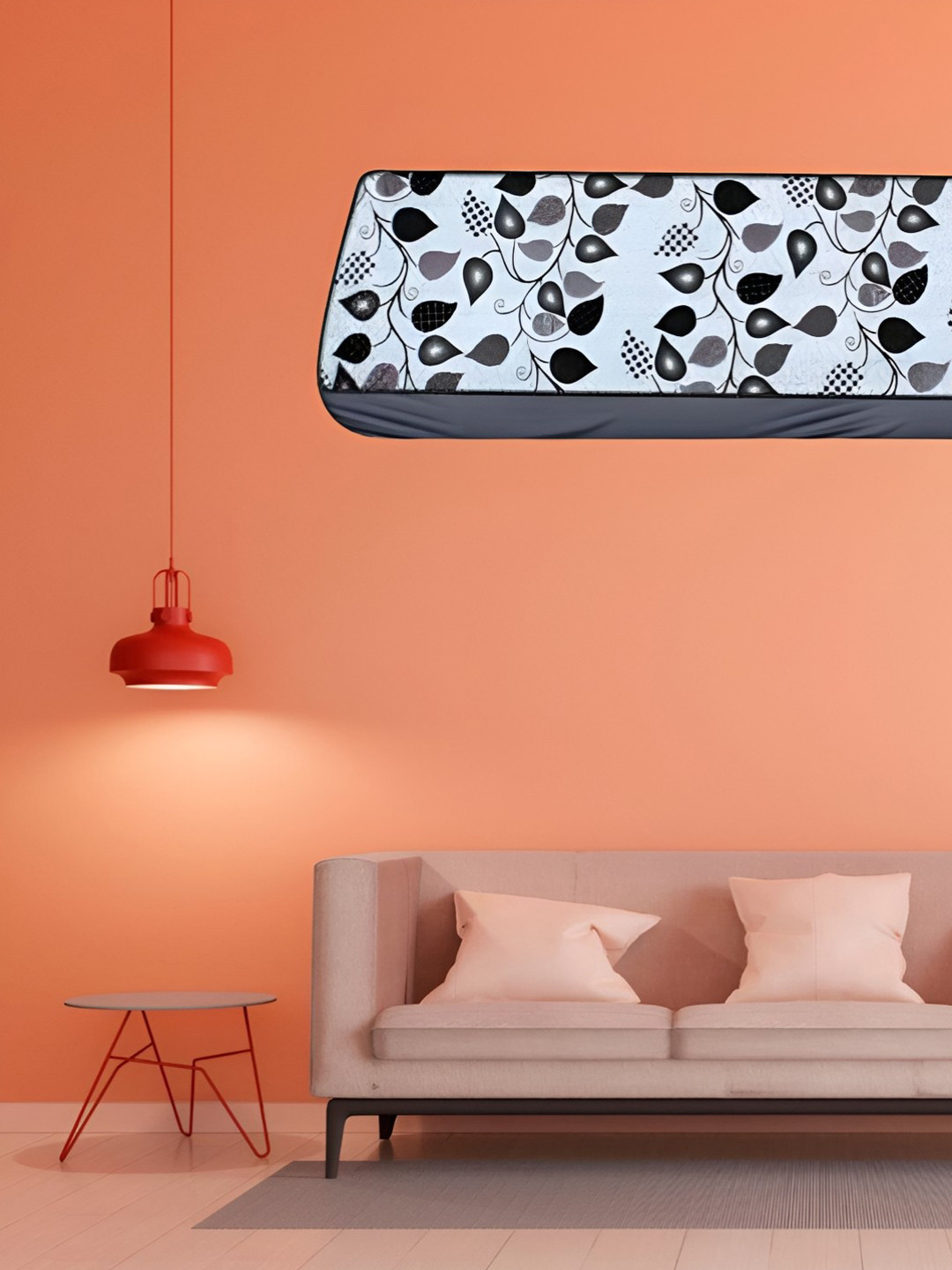 Kalra Magic White & Black Printed Waterproof Air Conditioner Cover