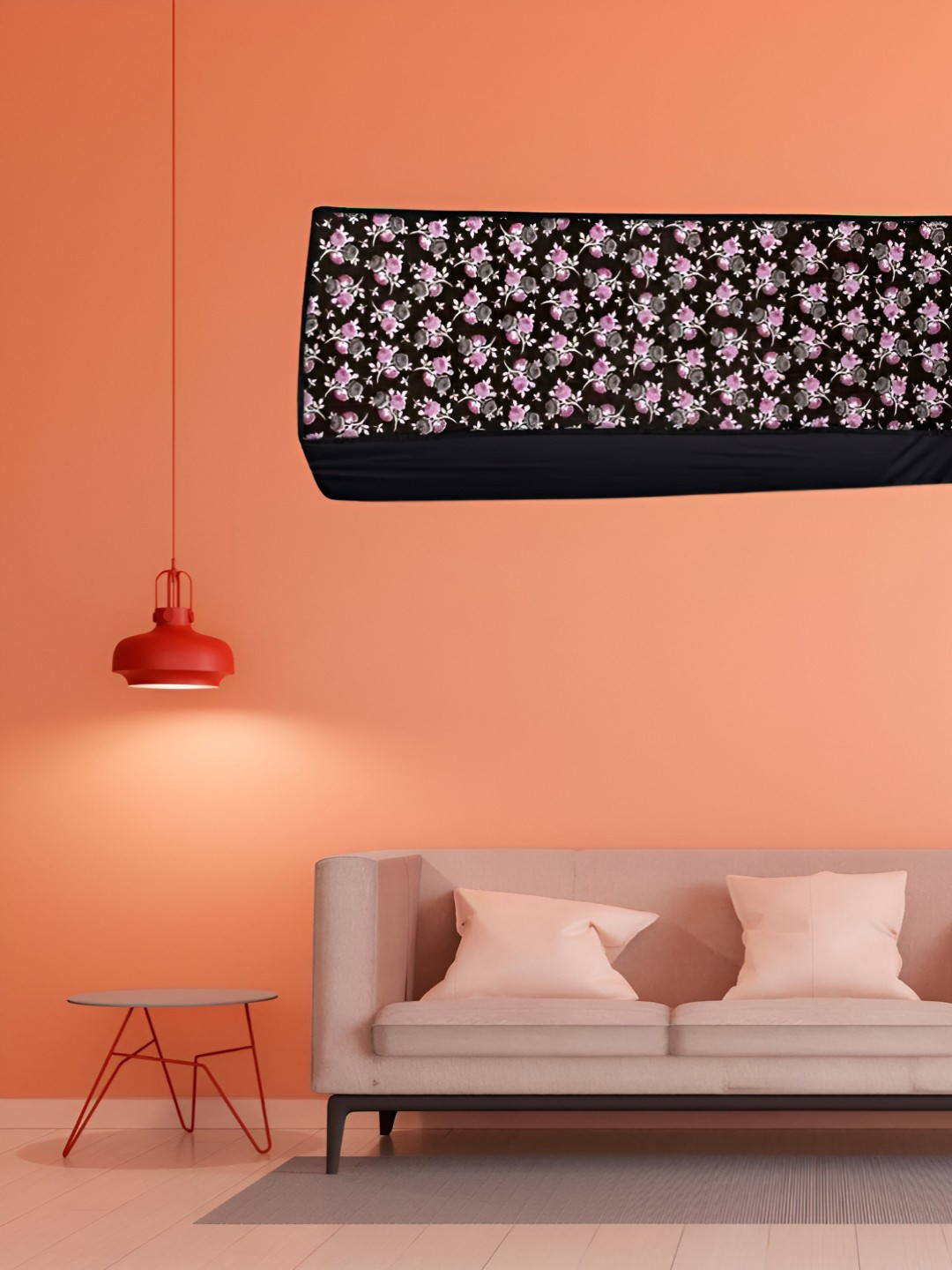 Kalra Magic Black & Pink Printed Waterproof Air Conditioner Cover