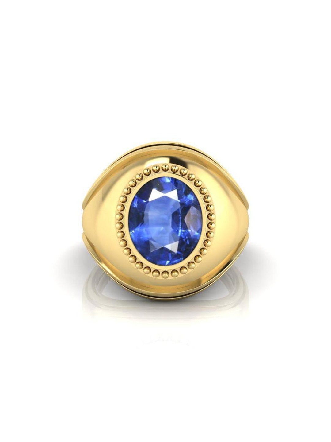 Pranjal Gems Unisex 13.25 Ratti Neelam Stone Sapphire Gemstone Adjustable Finger Ring