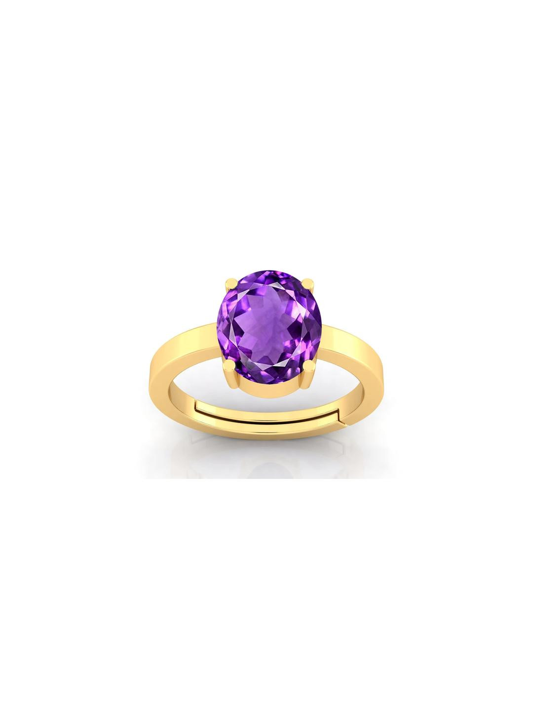 Pranjal Gems Unisex 12.25 Ratti 11.60 kt Amethyst Sapphire Gemstone Adjustable Finger Ring