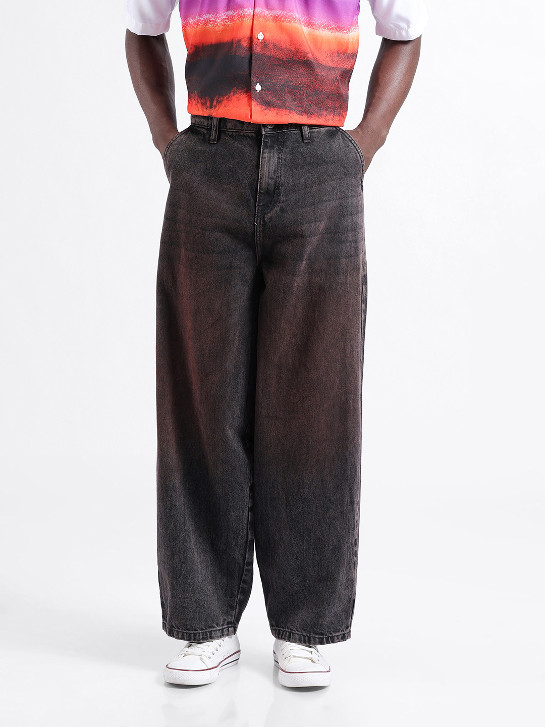 The Indian Garage Co Men Low Crotch Skater Fit Clean Look Jeans