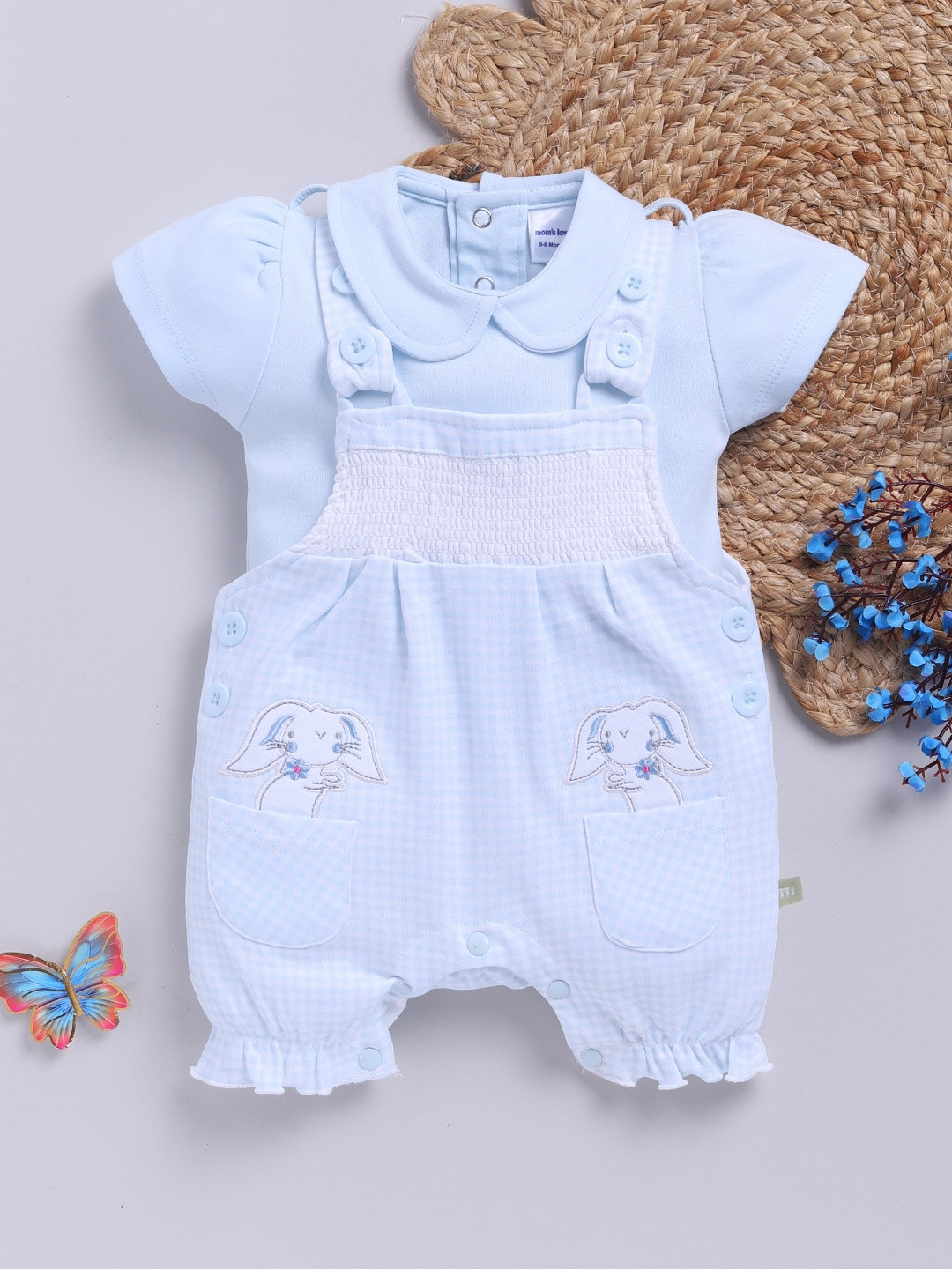 Moms Love Infant Girls Rompers with Smocked Detail