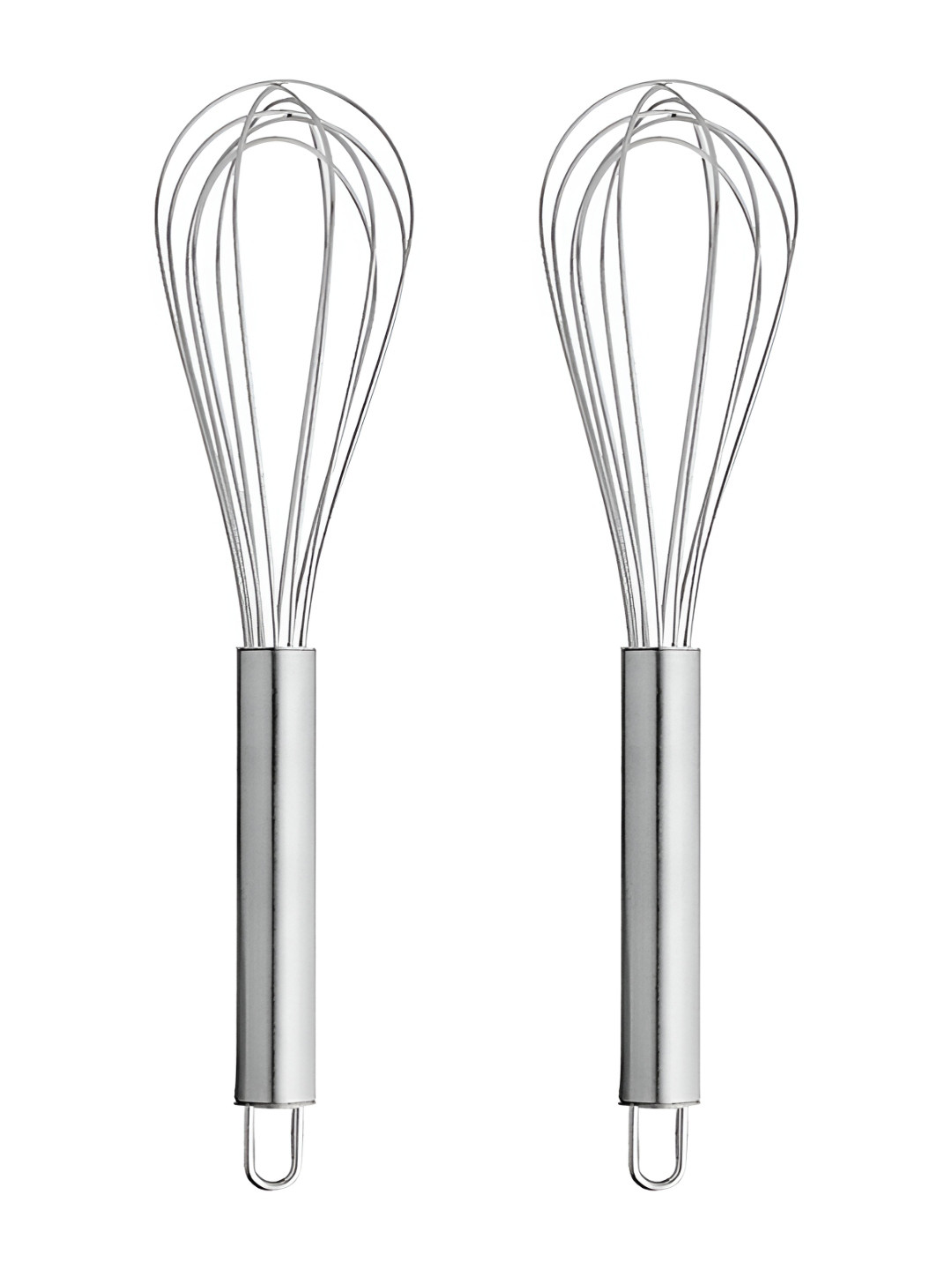 Aura Silver-Toned 2 Piece Stainless Steel Whisk