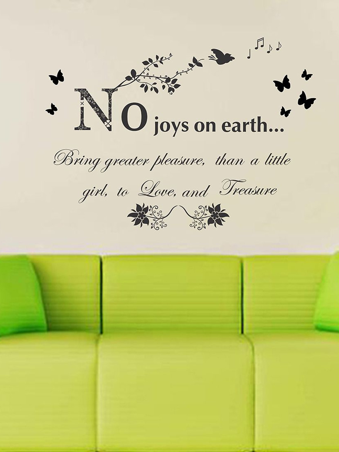 LANSTICK Black Printed Beautiful Quotes Wall Sticker