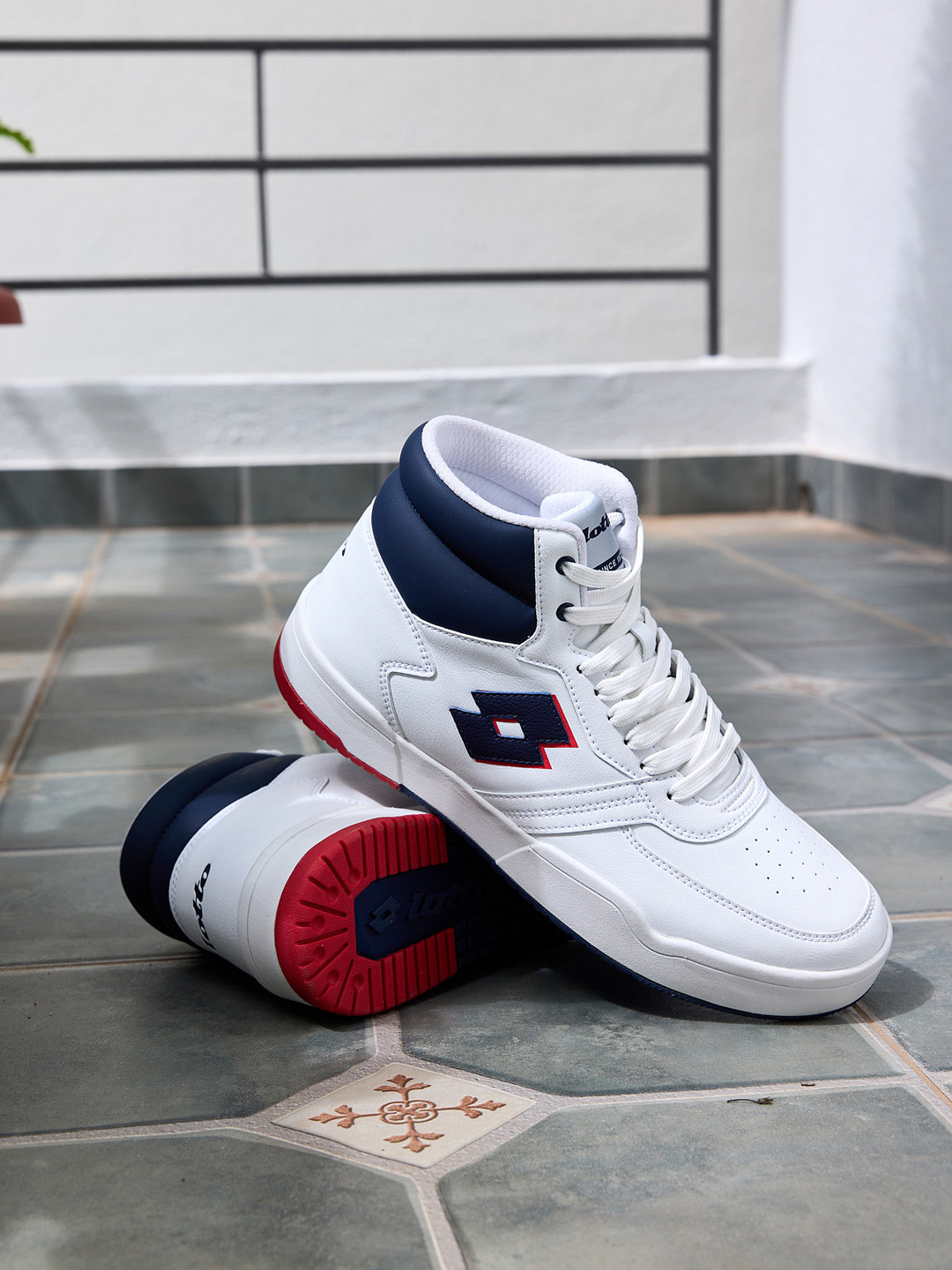 Lotto Men Hoop Star Citta High White Sneakers