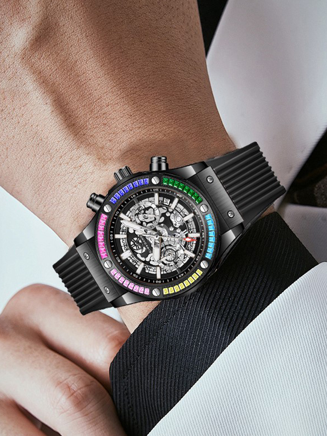 GIORDANO Men Embellished Round Dial & Straps Analogue Watch GZ-50130-01