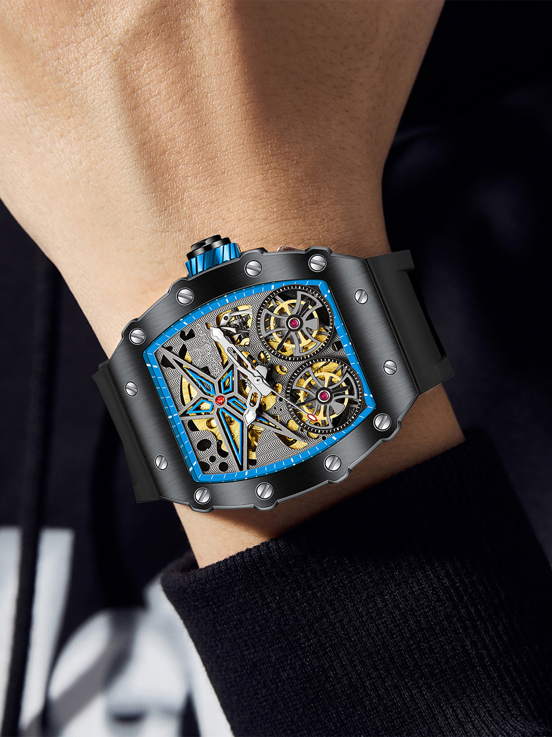 GIORDANO Men Printed Dial & Straps Analogue Automatic Motion Powered Watch GZ-50128-01