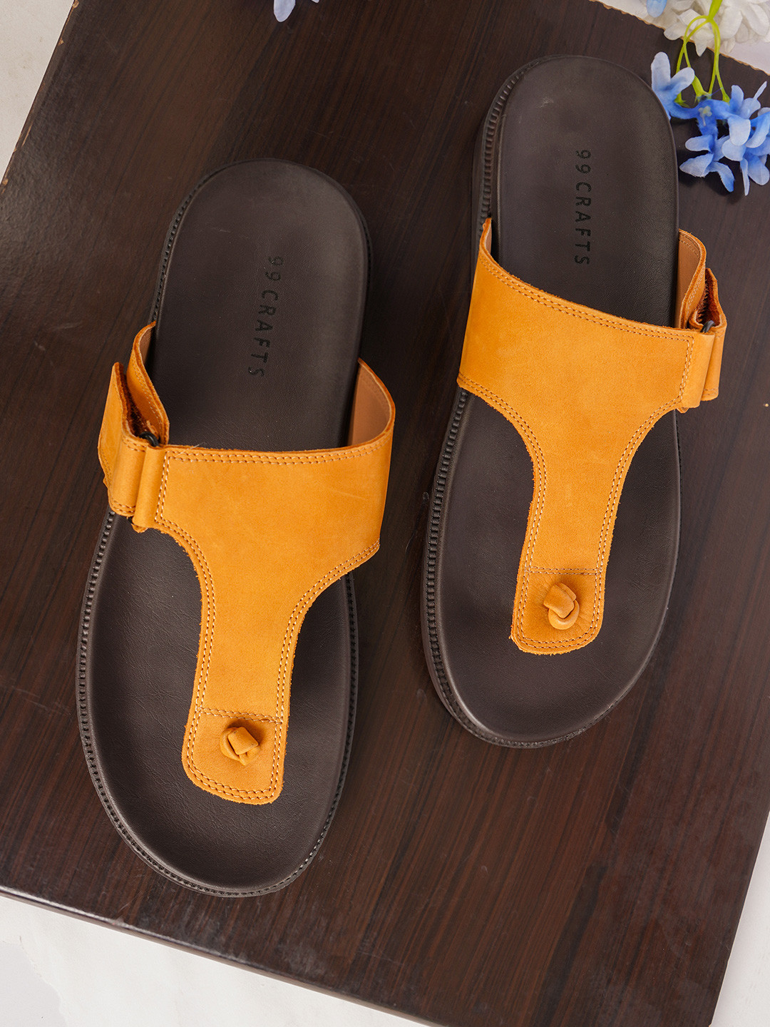 99CRAFTS Men Leather Comfort Sandals