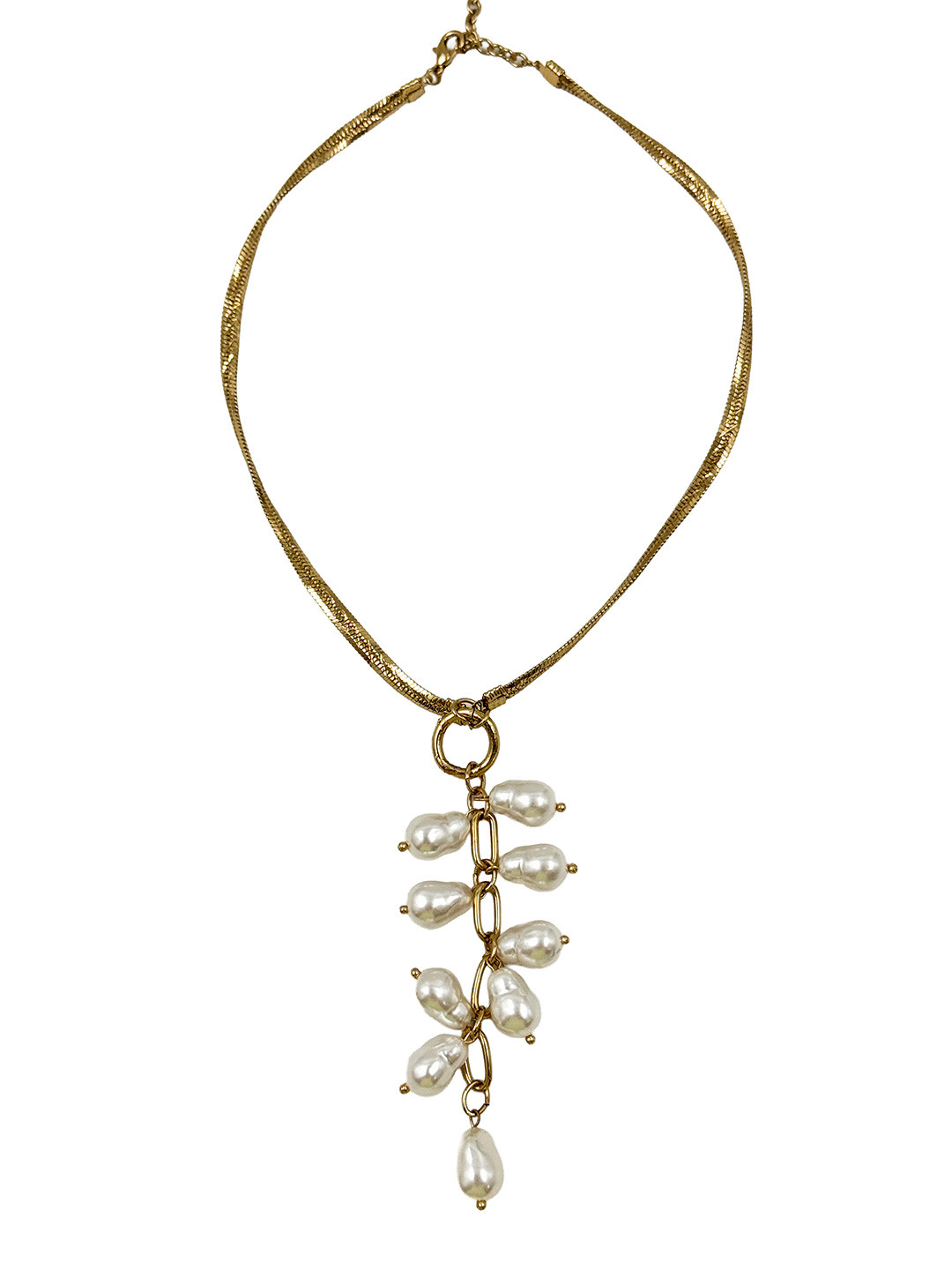 NAMAN ARTS Brass Gold-Plated Layered Necklace
