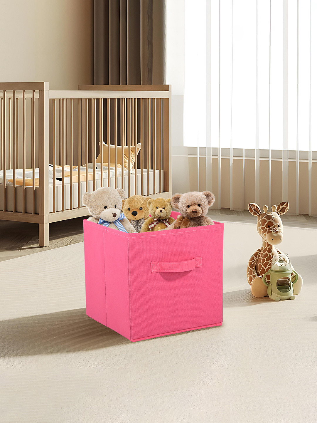 Aura Pink Non-Woven Wardrobe Clothe Organizer Storage Box