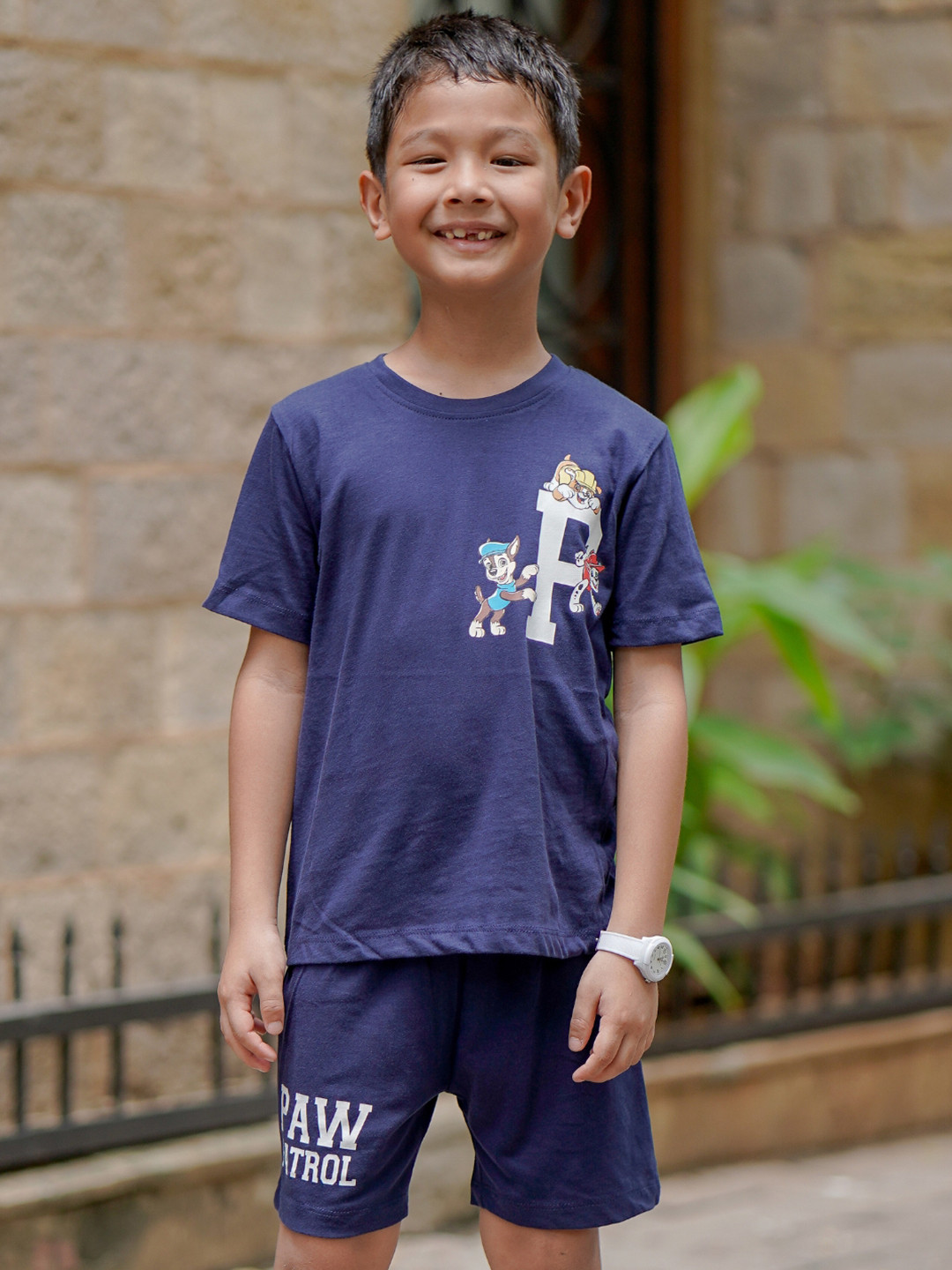 Nap Chief Kids Unisex Paw Patrol Pups At Play Printed Pure Cotton T-Shirt with Shorts