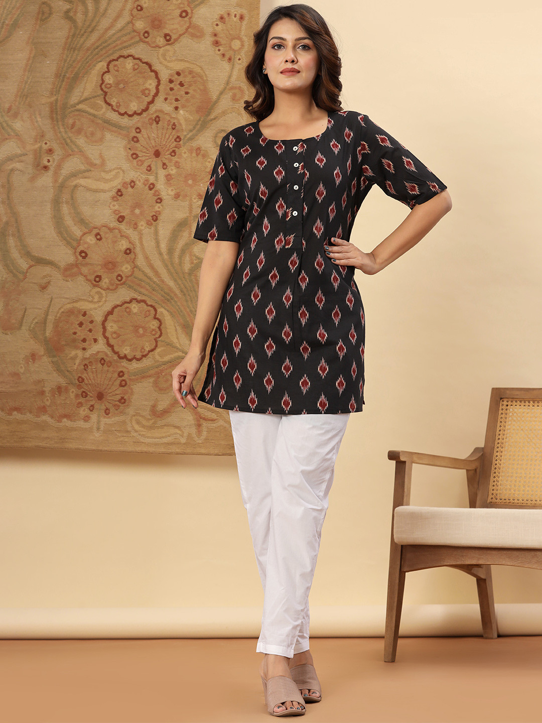 MURLI KURTI Women Ethnic Motifs Printed Pure Cotton Straight Kurti