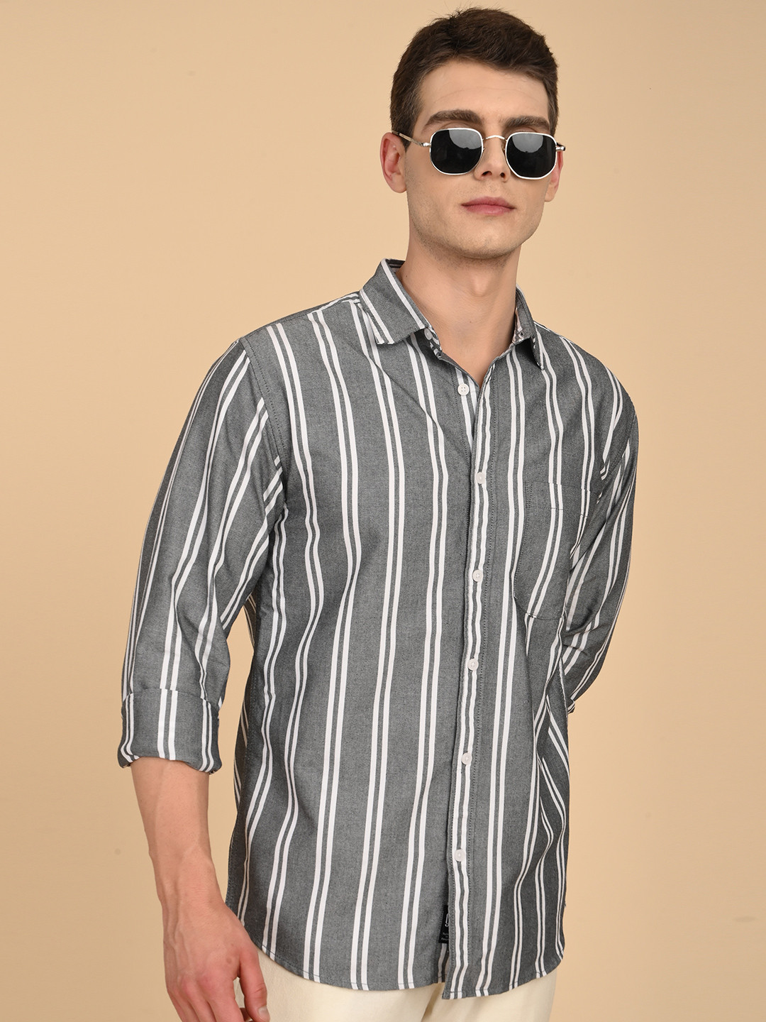 Guns & Sons Men Oxford Classic Striped Cotton Shirt