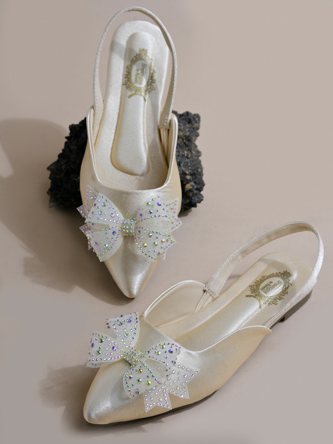 Stylestry Girls Embellished Party T-Strap Flats