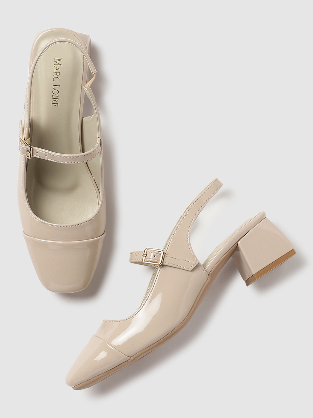 Marc Loire Women Block Heel Square Toe Mary Janes