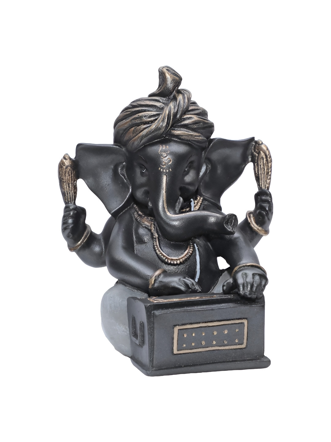 Ashnam Diverse Expression Grey Lord Ganesha Religious Idol Showpiece