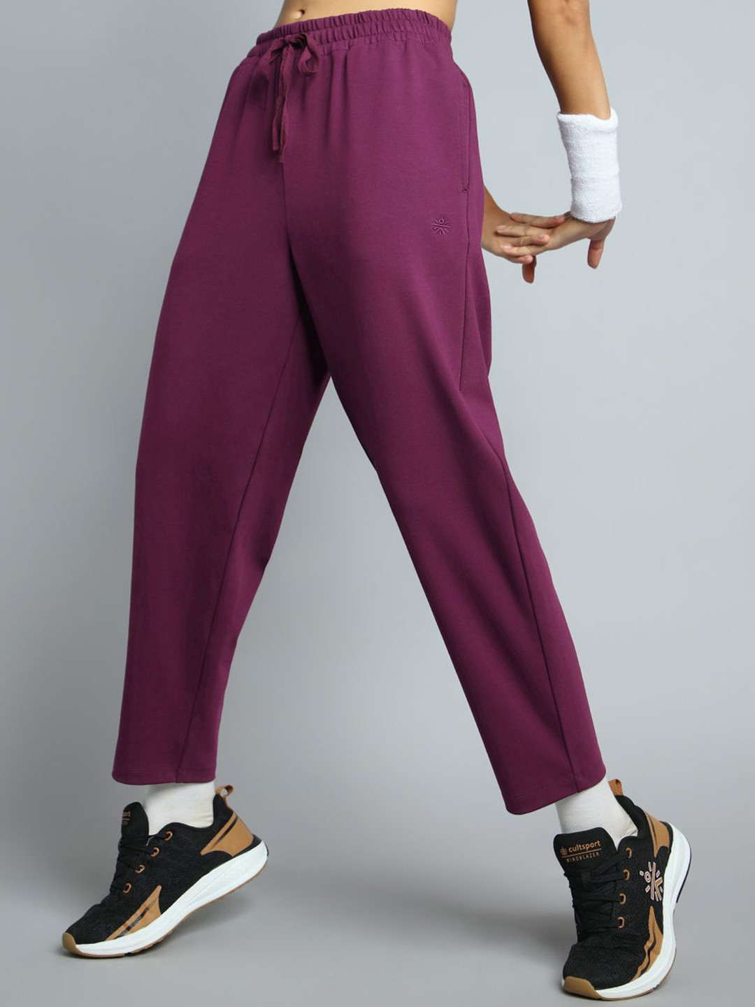 CULT Women Wine Traveller Tapered Fit Track Pants