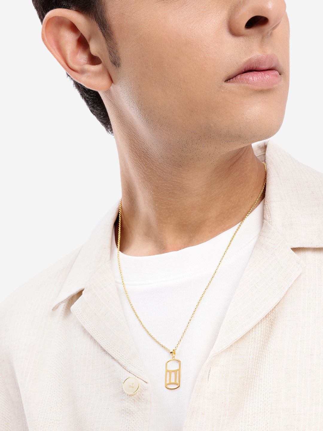 18ktGold Plated Gemini Zodiac Pendant and Chain
