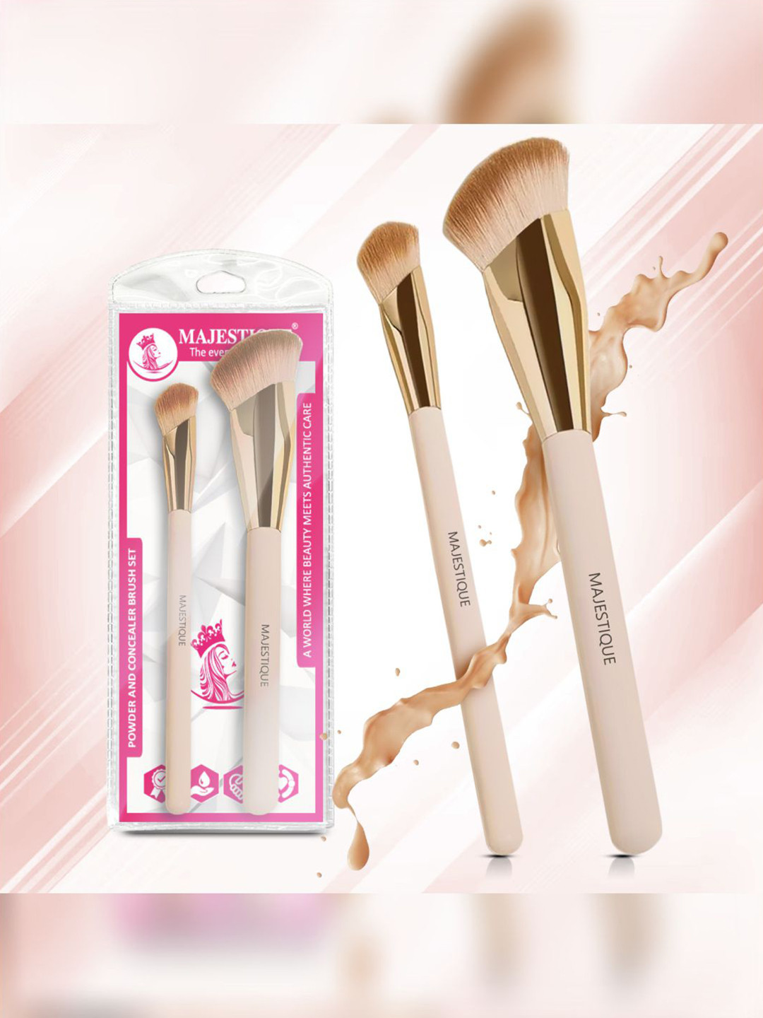 MAJESTIQUE Set Of 2 Premium Makeup Brushes