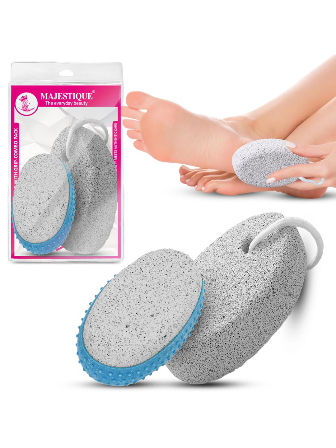 MAJESTIQUE Set Of 2 Foot Cleaning Stones With Grip