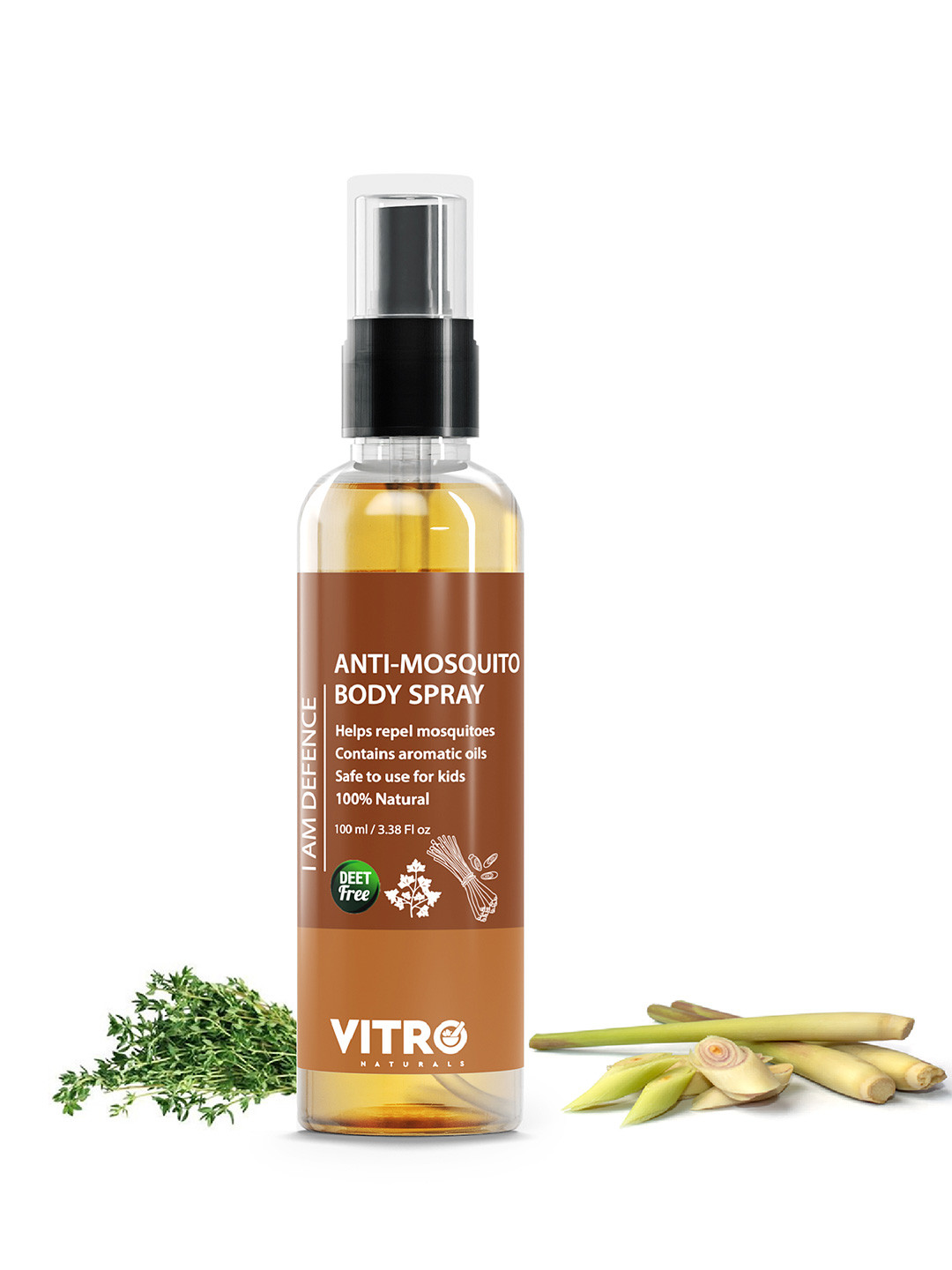 VITRO Anti Mosquito Body Spray With Lemon Grass Oil - 100 ml