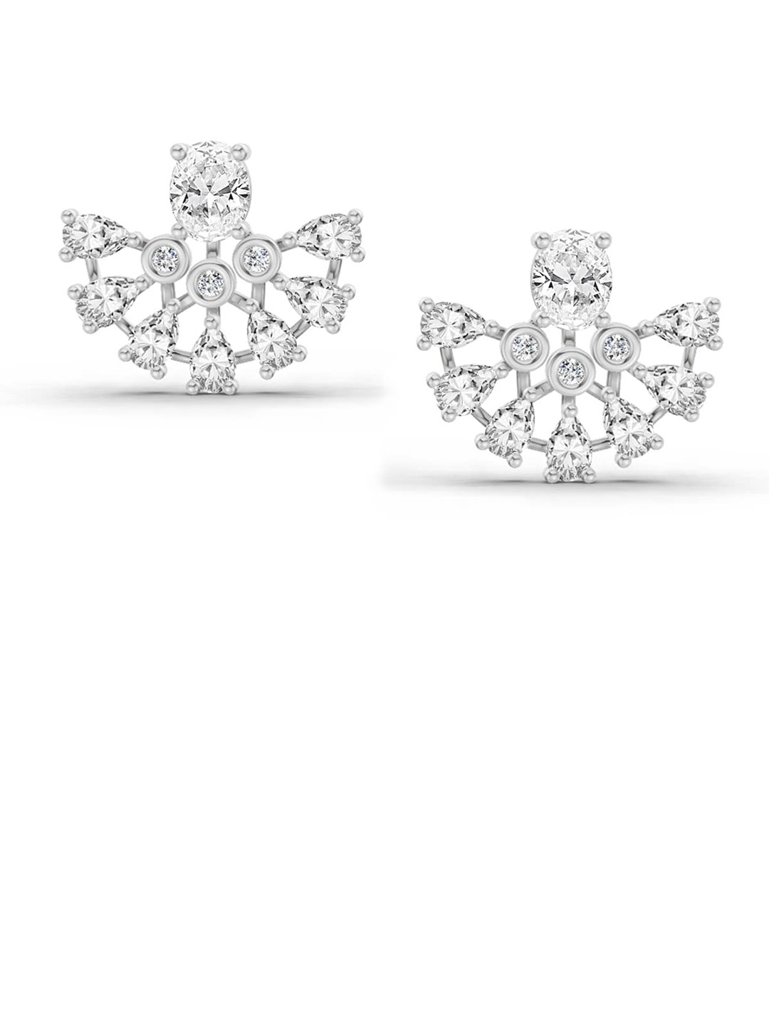 Sparkles Lab Grown Diamond 2.27 Carat Stud Earrings 14K White Gold