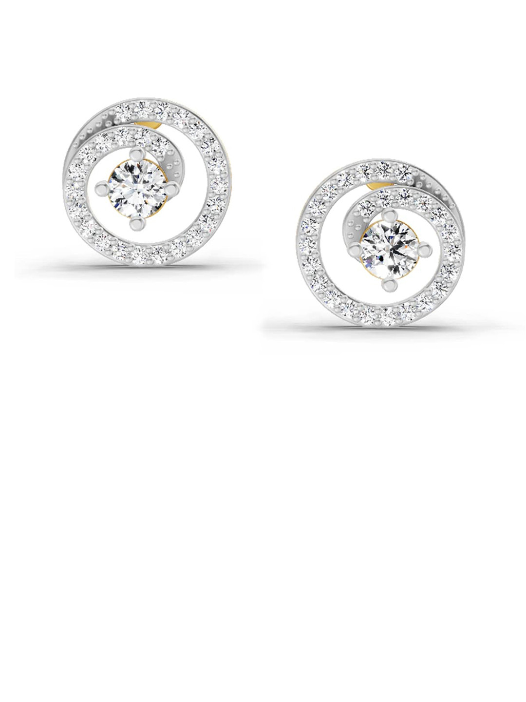 Sparkles Lab Grown Diamond 0.91 Carat Round Earrings 14K Yellow Gold