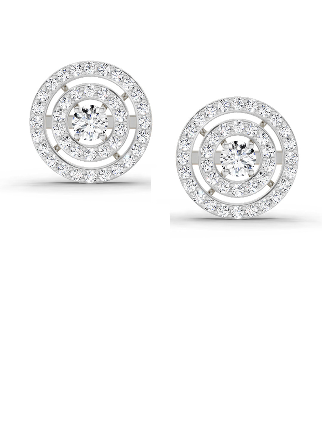 Sparkles Lab Grown Diamond 1.41 Carat Round Halo Stud Earrings 14K White Gold