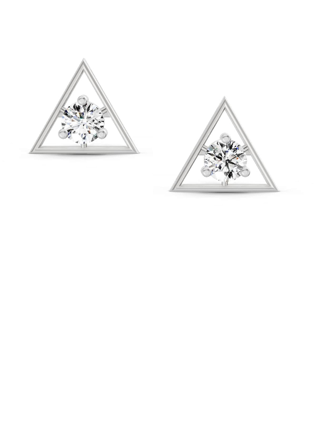 Sparkles Lab Grown Diamond 0.51 Carat Round Stud Earrings 14K White Gold