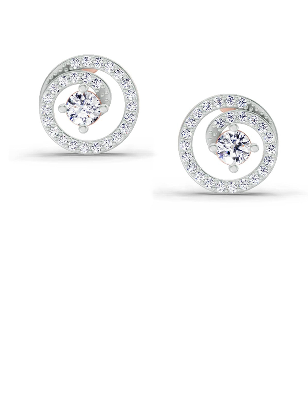 Sparkles Lab Grown Diamond 0.91 Carat Round Earrings 14K Rose Gold