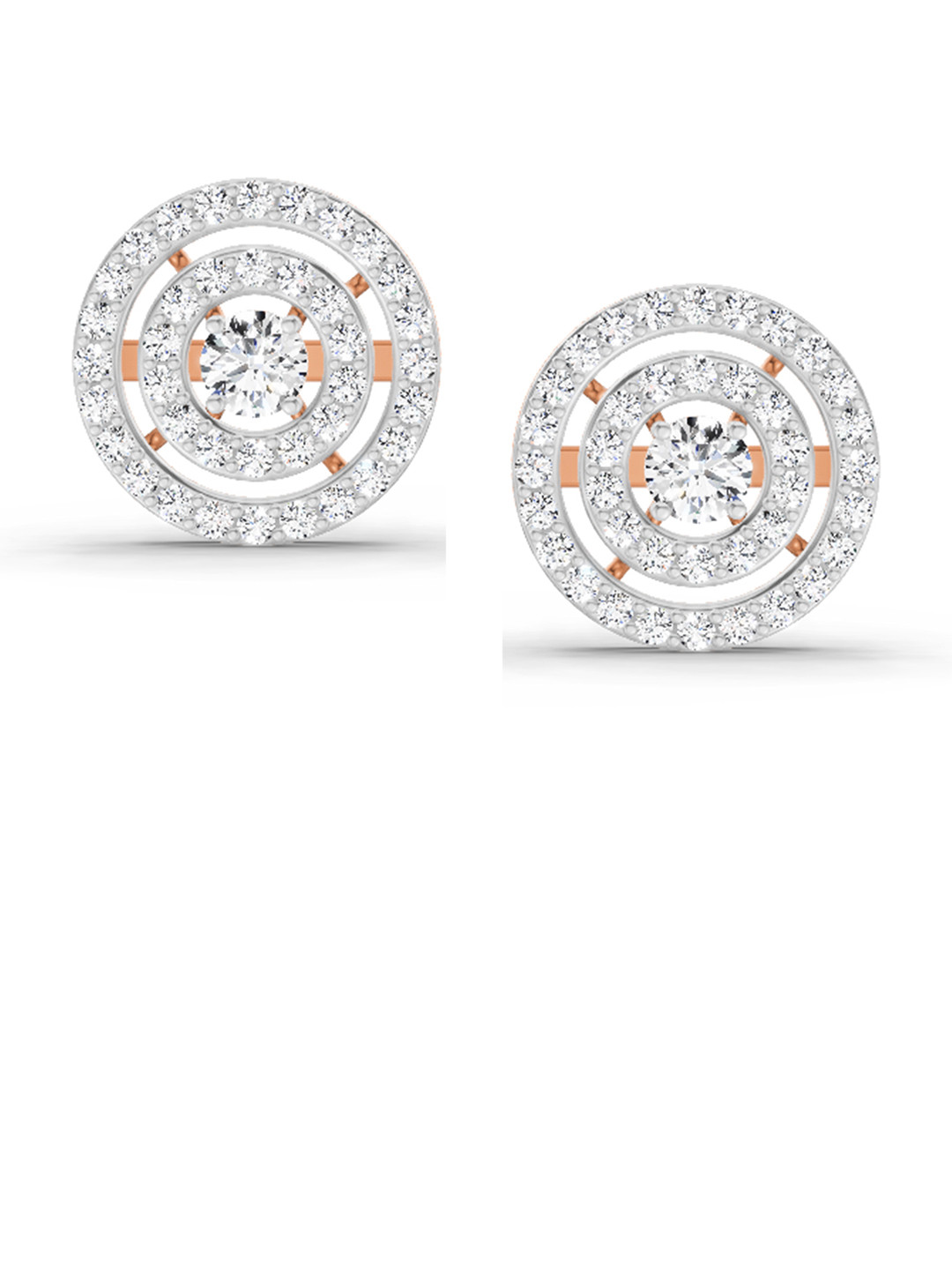 Sparkles Lab Grown Diamond 1.41 Carat Round Halo Stud Earrings 14K Rose Gold