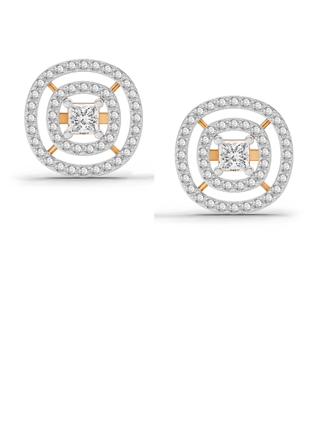 Sparkles Lab Grown Diamond 1.14 Carat Round Stud Earrings 14K Rose Gold