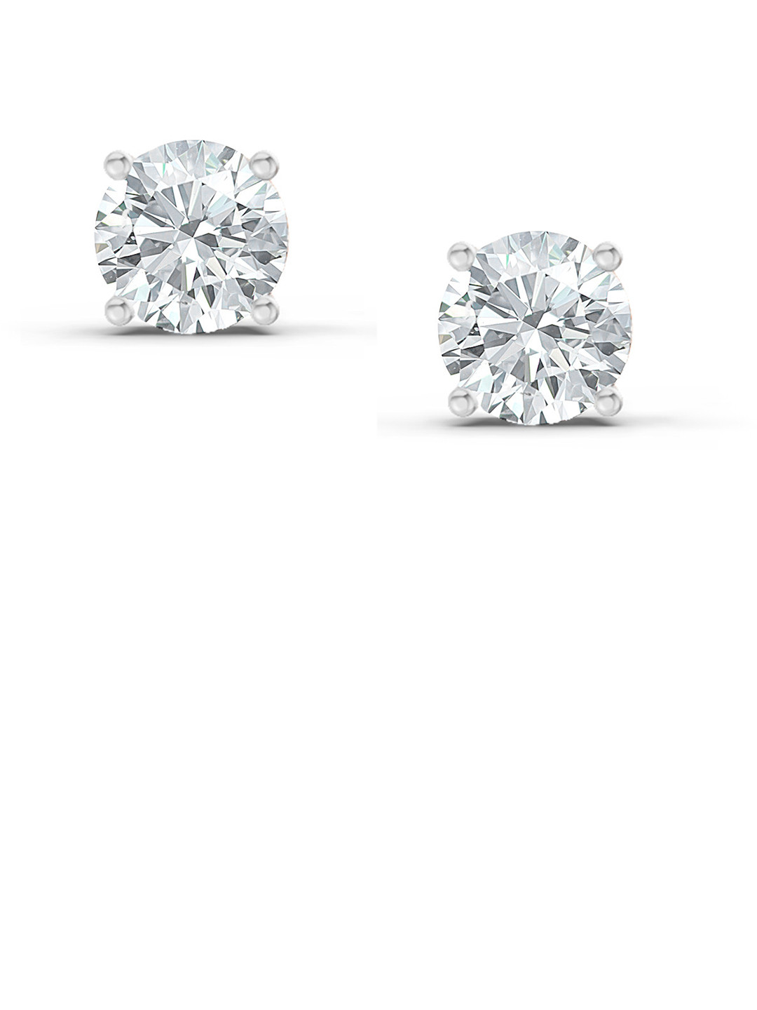 Sparkles Lab Grown Diamond 2.28 Carat Solitaire Stud Earrings 14K Yellow Gold