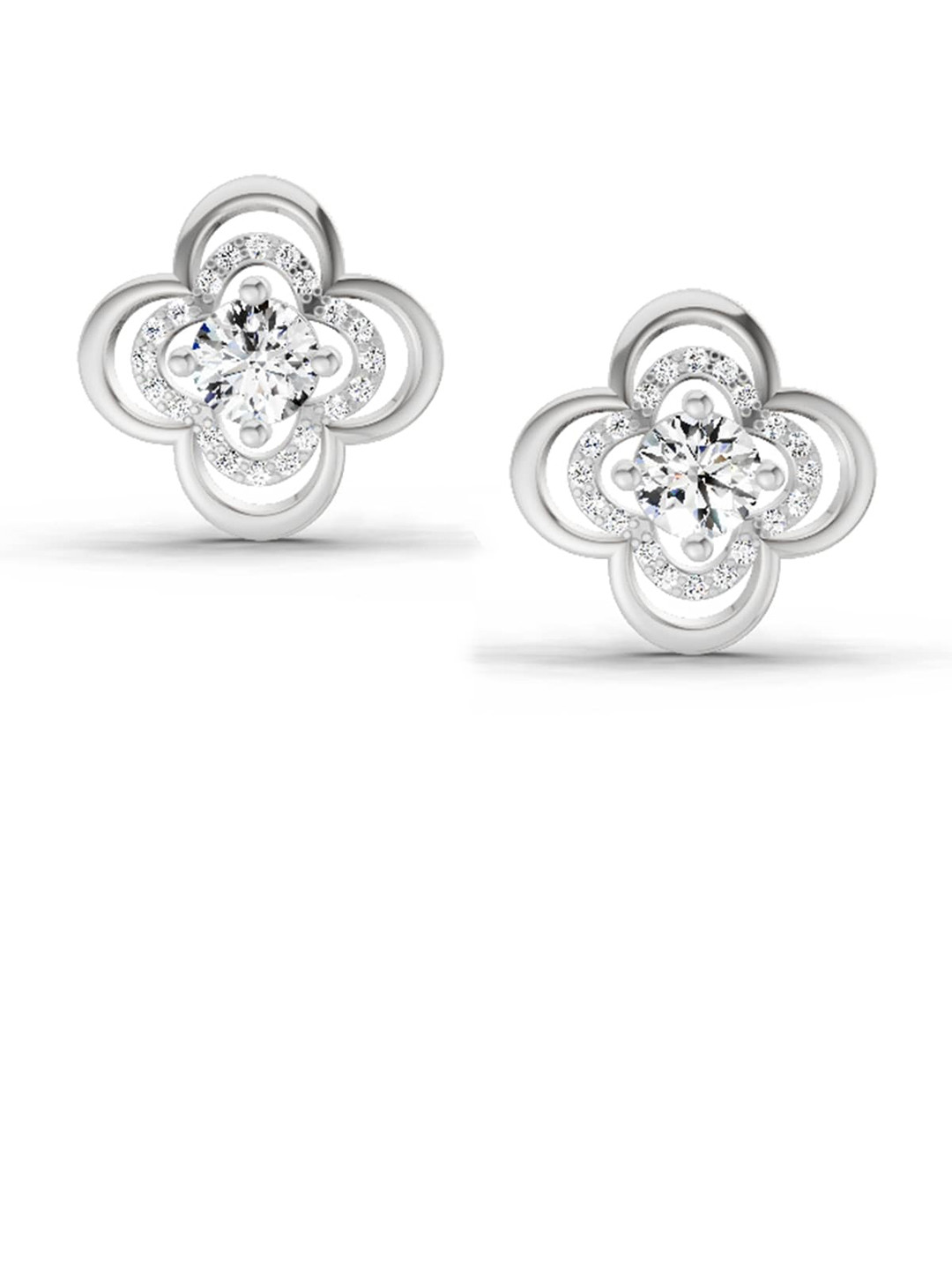 Sparkles Lab Grown Diamond 0.65 Carat Round Fashion Earrings 14K White Gold