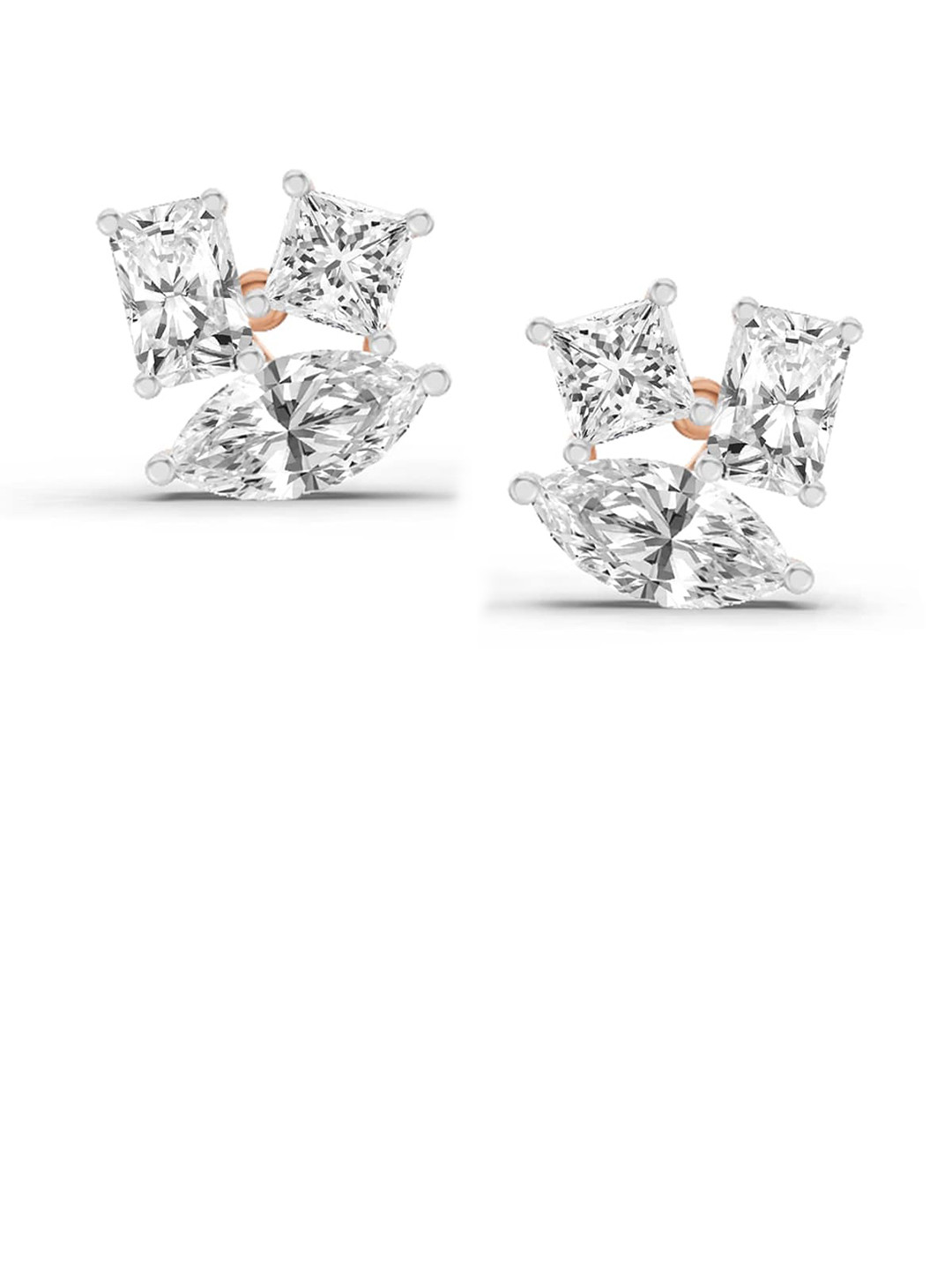 Sparkles Lab Grown Diamond 2.1 Carat Fashion Earrings 14K Rose Gold