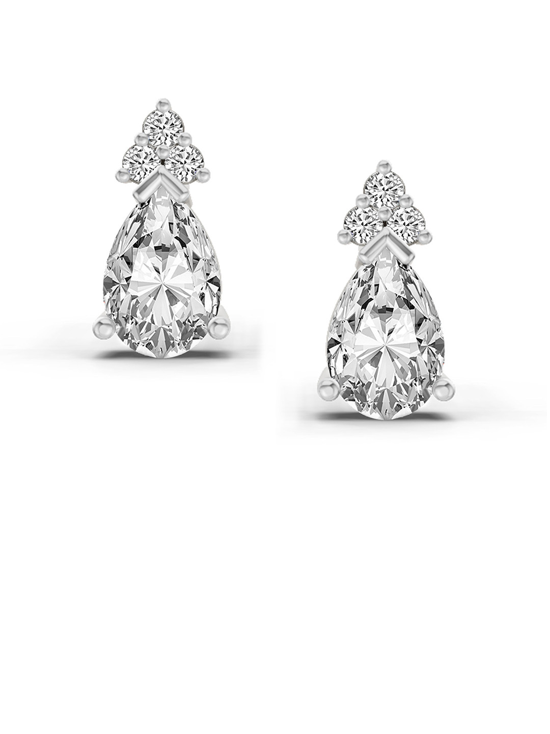 Sparkles 14K White 0.75 Carat Gold Lab Grown Diamond Pear Stud Earrings